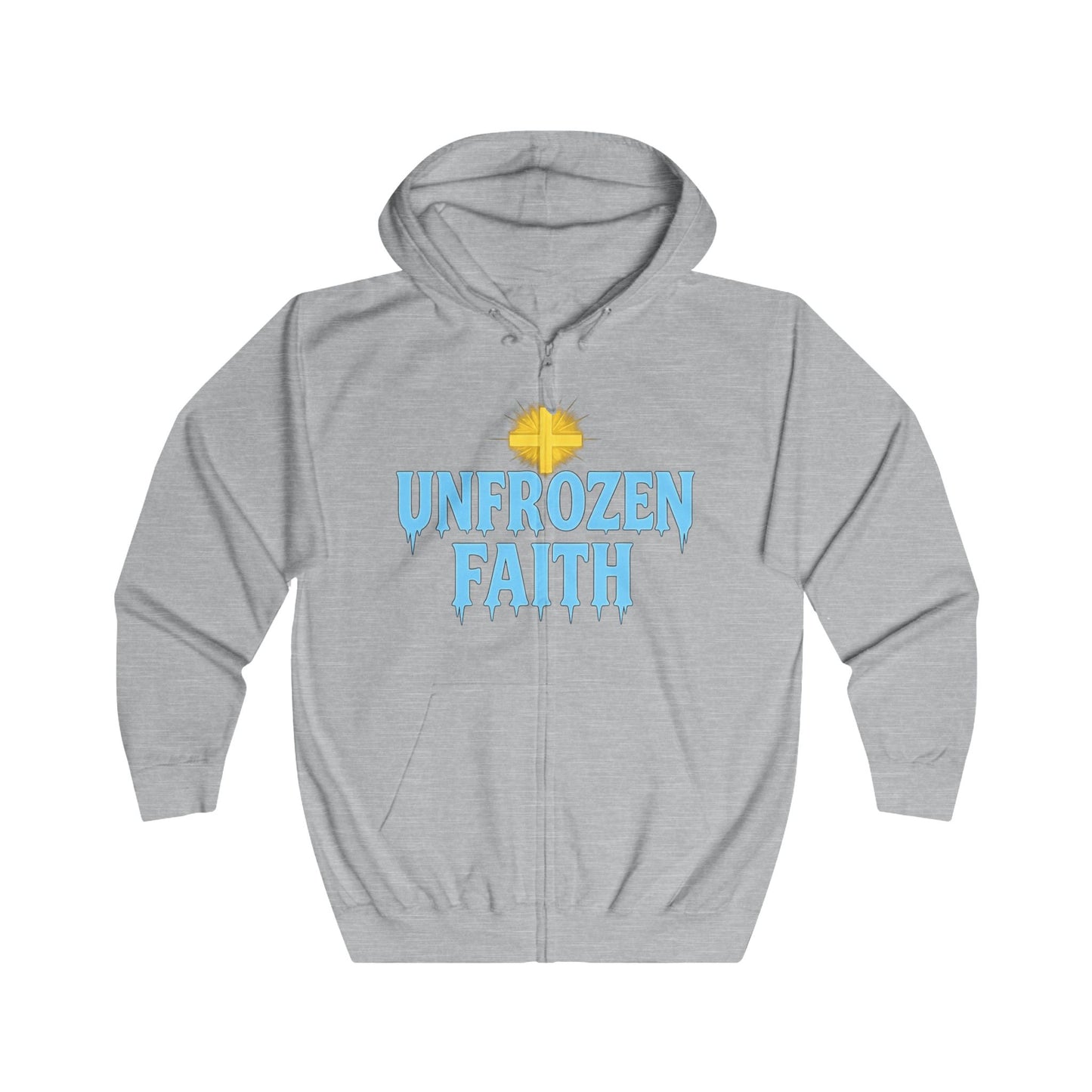 Unfrozen Faith Zip Hoodie — Inspirational Christian Full-Zip Hoodie