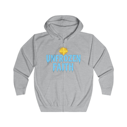 Unfrozen Faith Zip Hoodie — Inspirational Christian Full-Zip Hoodie