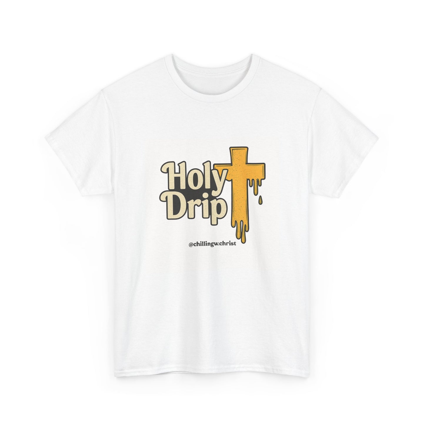 Holy Drip Unisex Heavy Cotton Tee, Funny Graphic Shirt, Christian Humor Gift, Trendy Casual Wear, Unique Religious Tee
