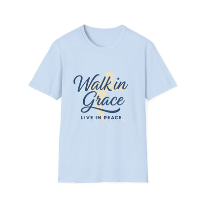 Inspirational Quote T-Shirt, Walk in Grace Tee, Live in Peace Shirt, Motivational Apparel, Gift for Her/Him