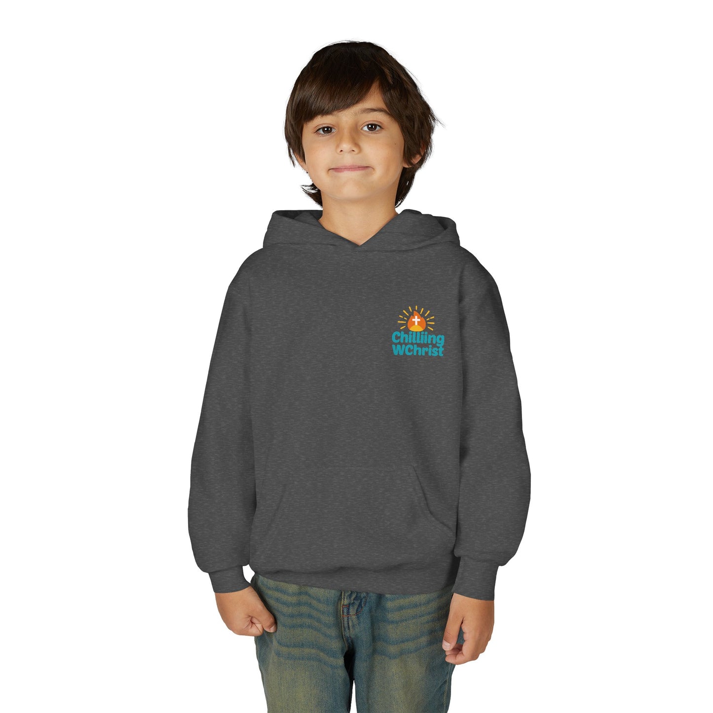 Youth Hooded Sweatshirt with Chilling WChrist Design | Fun and Comfy Apparel for Kids | Perfect for Gifts, Casual Wear