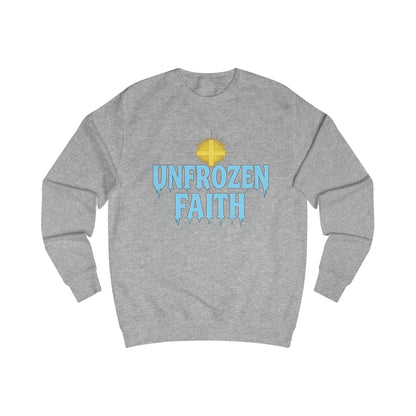 Unfrozen Faith Sweatshirt — Christian Cross Winter Graphic Crewneck