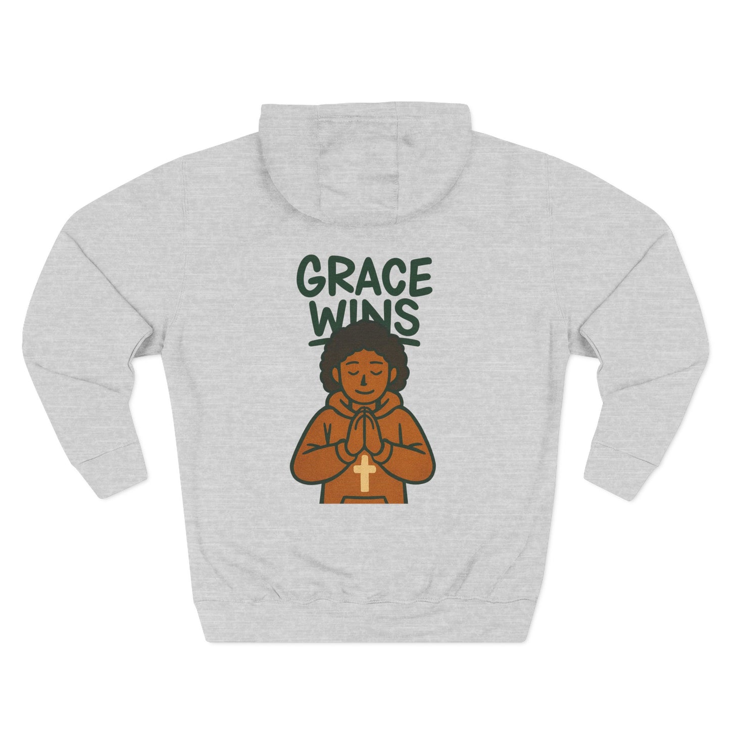Comfortable Fleece Hoodie for Inspirational Wear, Faith Hoodie, Grace Wins Design, Chill Vibes, Gift for Her