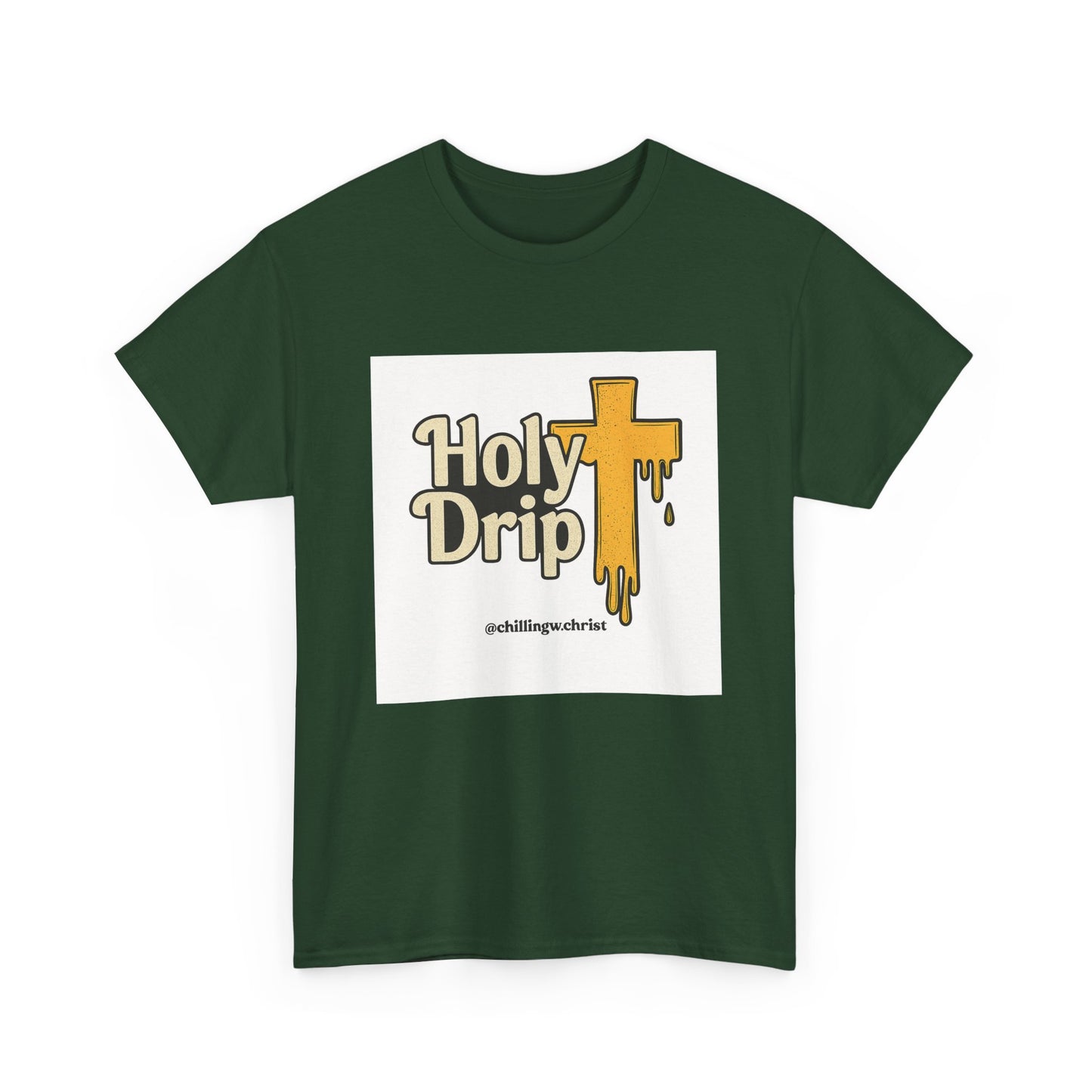 Holy Drip Unisex Heavy Cotton Tee, Funny Graphic Shirt, Christian Humor Gift, Trendy Casual Wear, Unique Religious Tee