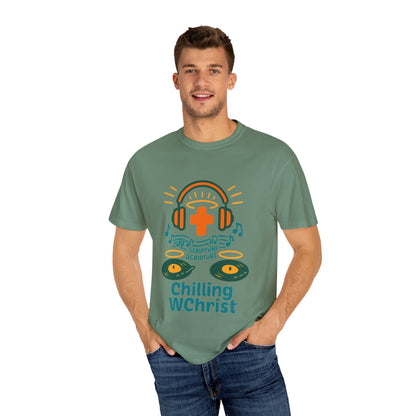Unisex Music & Faith T-Shirt - Chilling WChrist, Casual Wear, Gift for Music Lovers, Christian Apparel, Spiritual Comfort