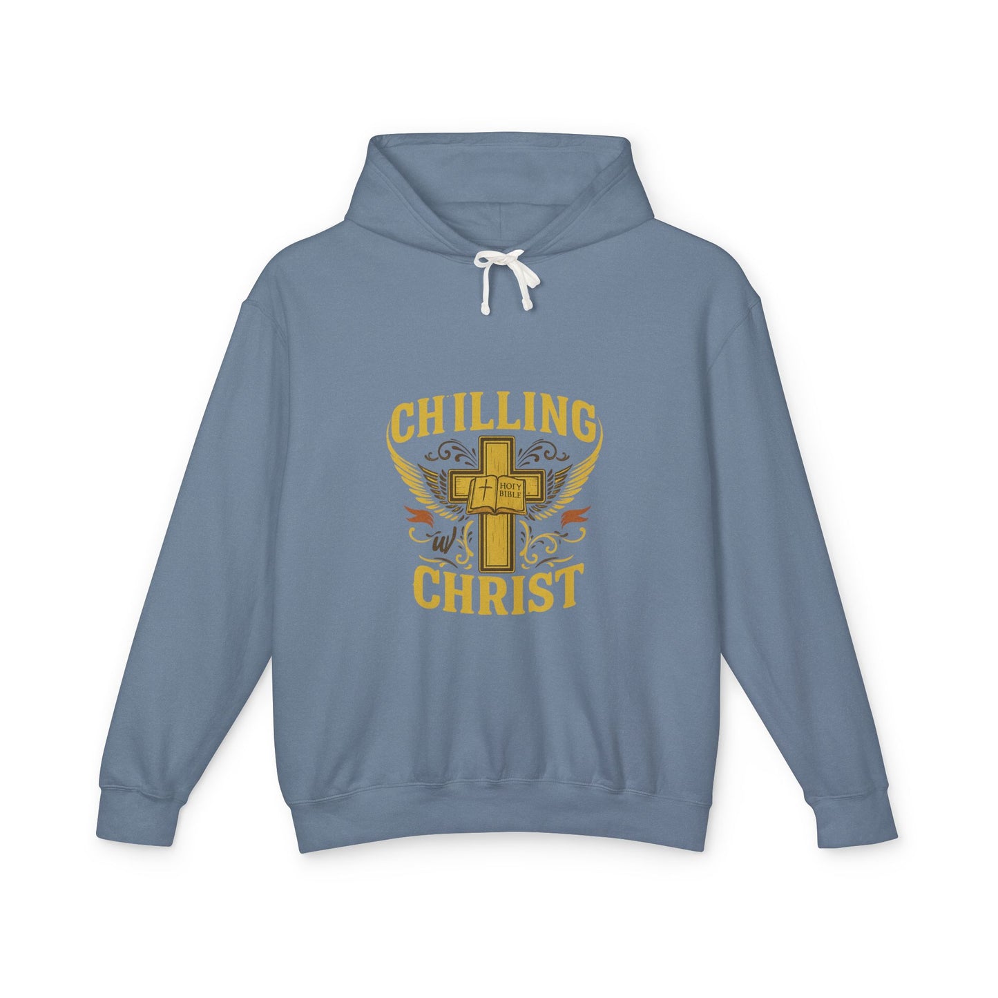 Chilling Christ Hooded Sweatshirt, Unisex Lightweight Hoodie, Christian Apparel, Faith-Based Gift, Casual Religious Wear