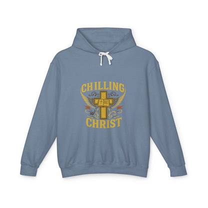 Chilling Christ Hooded Sweatshirt, Unisex Lightweight Hoodie, Christian Apparel, Faith-Based Gift, Casual Religious Wear