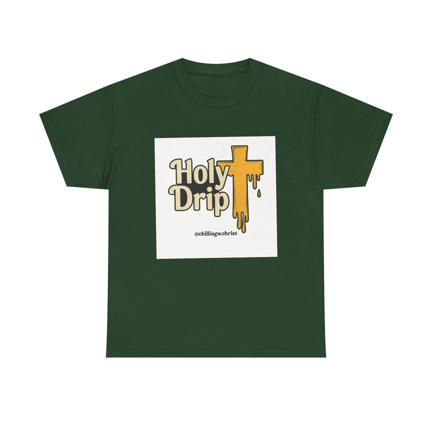 Holy Drip Unisex Heavy Cotton Tee, Funny Graphic Shirt, Christian Humor Gift, Trendy Casual Wear, Unique Religious Tee