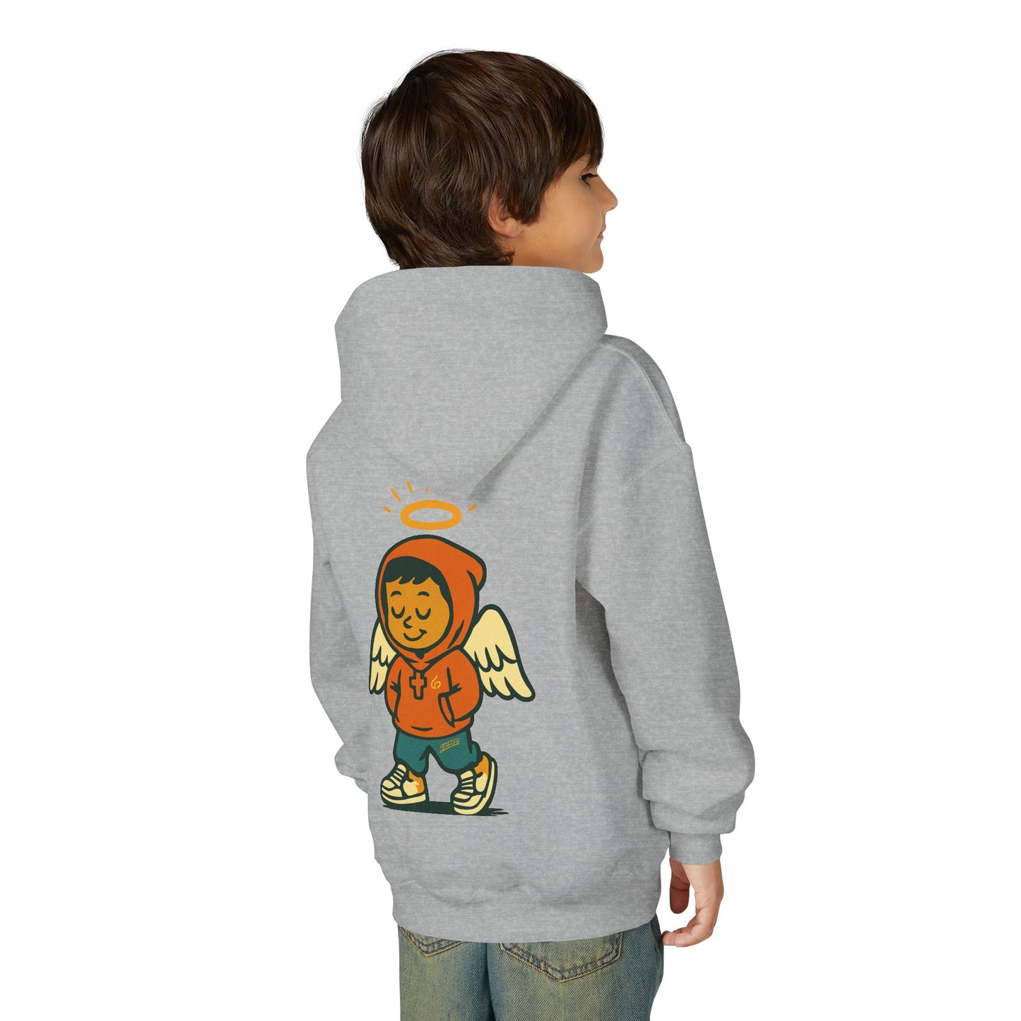 Youth Hooded Sweatshirt with Chilling WChrist Design | Fun and Comfy Apparel for Kids | Perfect for Gifts, Casual Wear