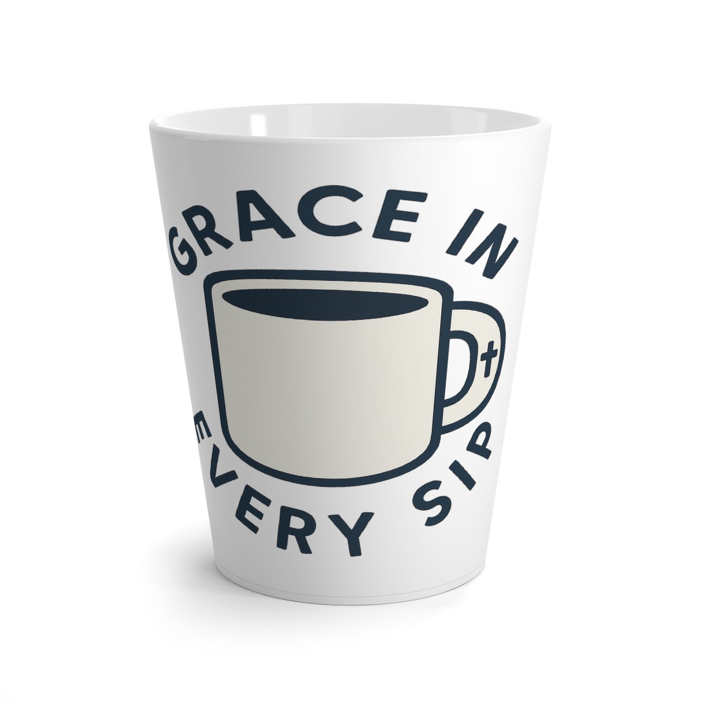 Inspirational Latte Mug - Grace in Every Sip, Coffee Lover Gift, Motivational Drinkware, Home Office Decor, Daily Uplift