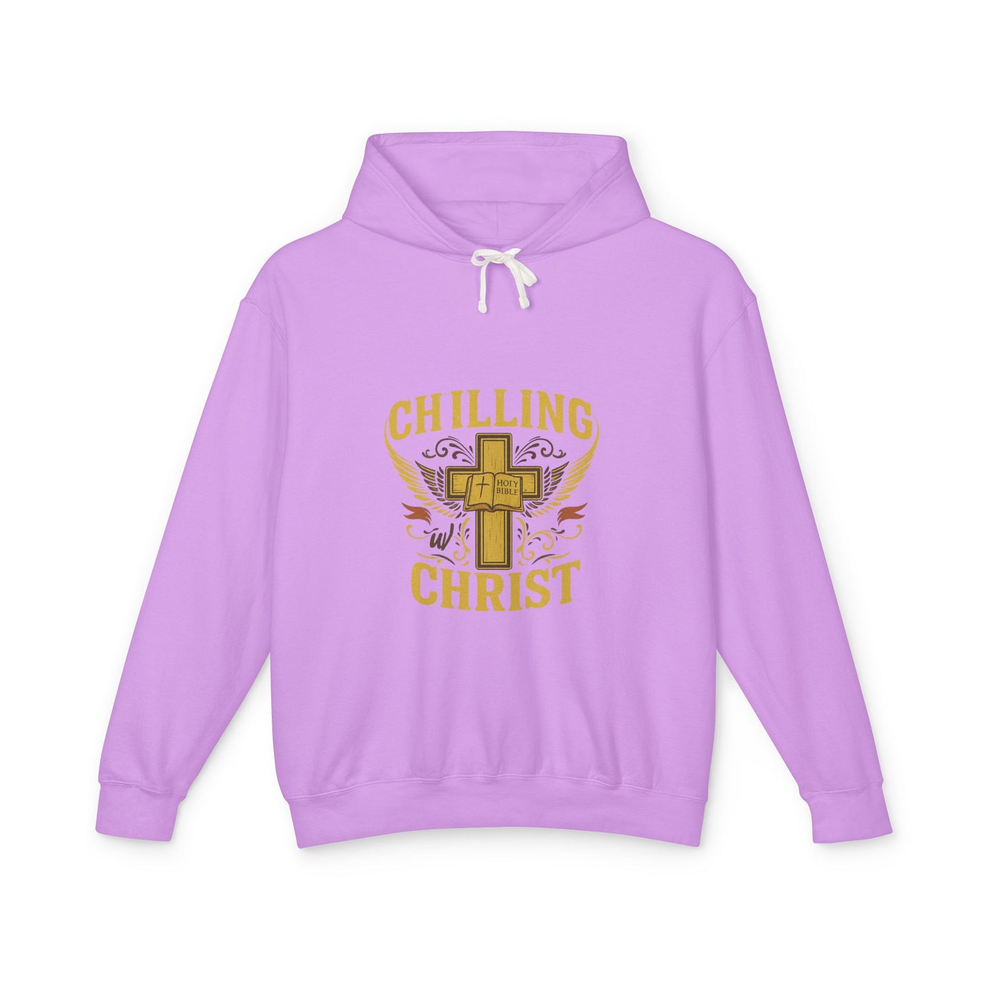 Chilling Christ Hooded Sweatshirt, Unisex Lightweight Hoodie, Christian Apparel, Faith-Based Gift, Casual Religious Wear