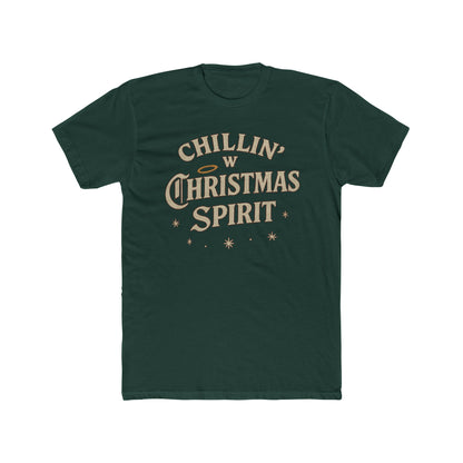 Christmas Tee – “Chillin' W Christmas Spirit” Retro Holiday Graphic Shirt