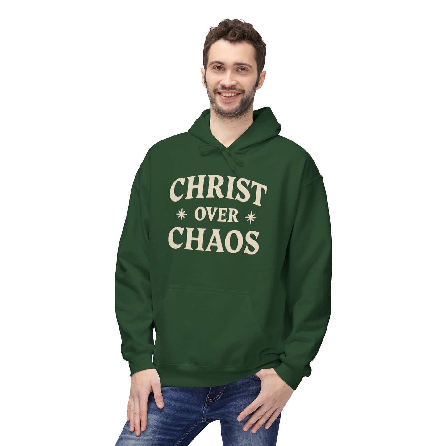 Christian 'Christ Over Chaos' Hoodie — Faith-Based Inspirational Pullover