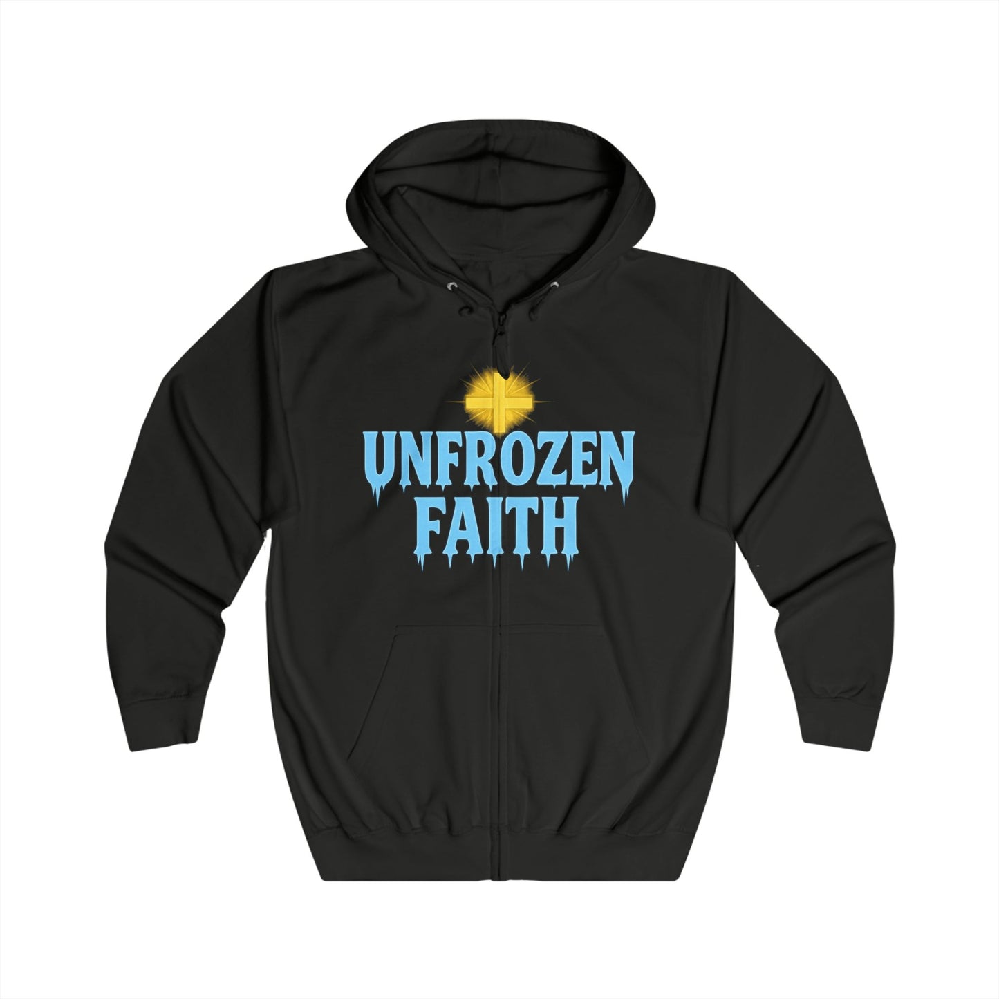 Unfrozen Faith Zip Hoodie — Inspirational Christian Full-Zip Hoodie