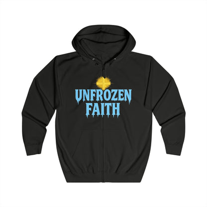 Unfrozen Faith Zip Hoodie — Inspirational Christian Full-Zip Hoodie
