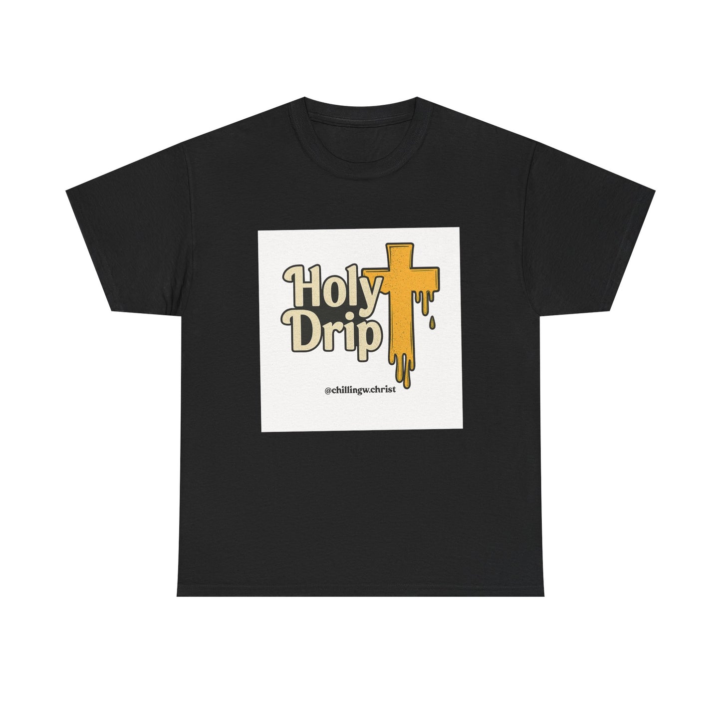 Holy Drip Unisex Heavy Cotton Tee, Funny Graphic Shirt, Christian Humor Gift, Trendy Casual Wear, Unique Religious Tee