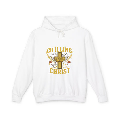 Chilling Christ Hooded Sweatshirt, Unisex Lightweight Hoodie, Christian Apparel, Faith-Based Gift, Casual Religious Wear