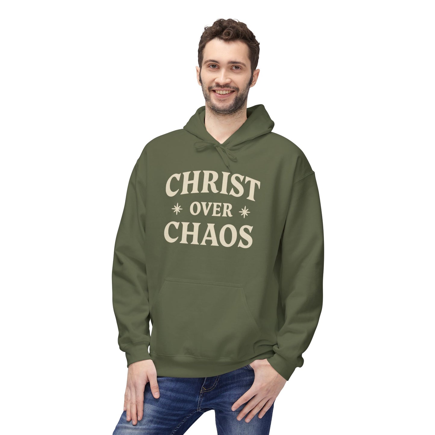 Christian 'Christ Over Chaos' Hoodie — Faith-Based Inspirational Pullover