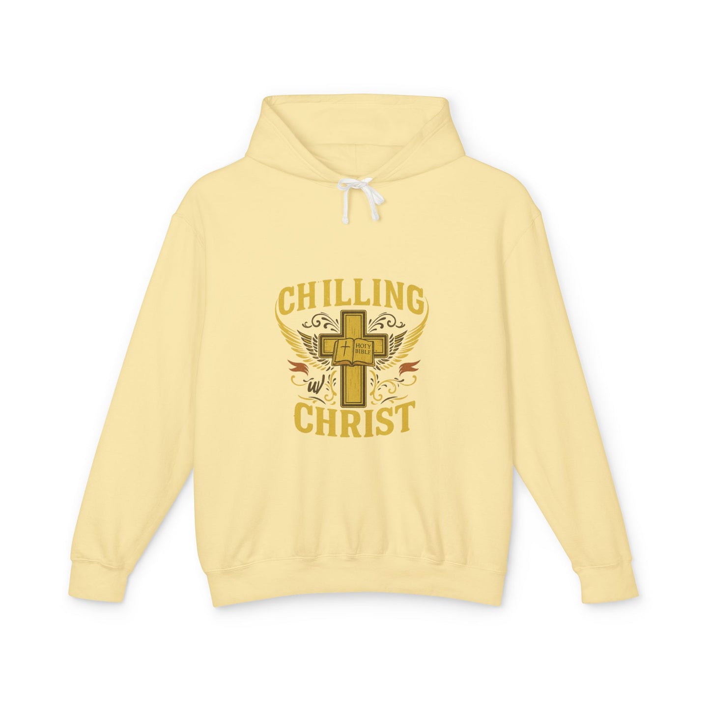 Chilling Christ Hooded Sweatshirt, Unisex Lightweight Hoodie, Christian Apparel, Faith-Based Gift, Casual Religious Wear