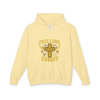Chilling Christ Hooded Sweatshirt, Unisex Lightweight Hoodie, Christian Apparel, Faith-Based Gift, Casual Religious Wear