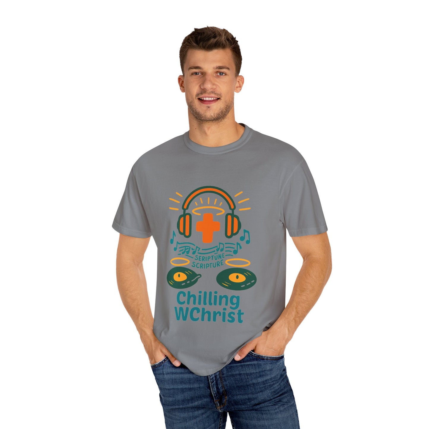 Unisex Music & Faith T-Shirt - Chilling WChrist, Casual Wear, Gift for Music Lovers, Christian Apparel, Spiritual Comfort