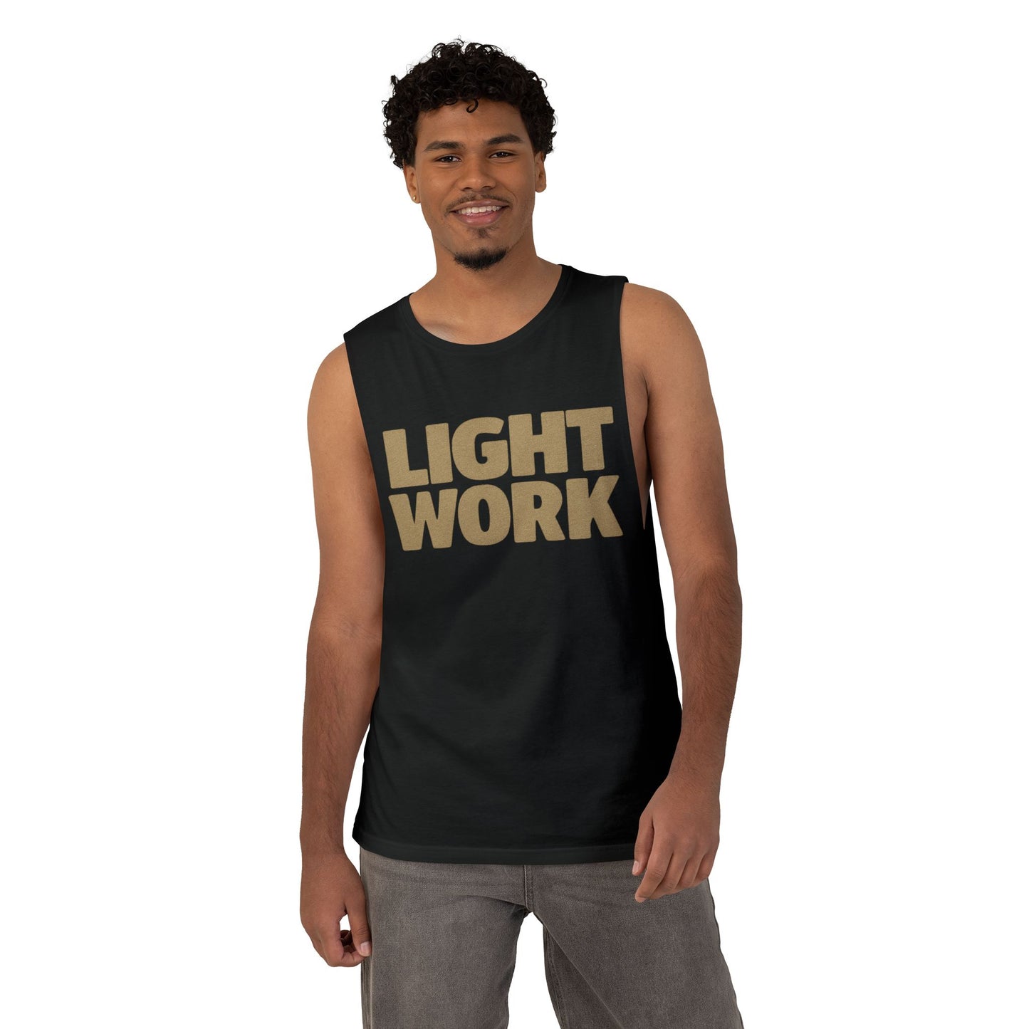 Light Work Unisex Tank Top, Inspirational Workout Shirt, Faith-Based Gym Apparel, Motivational Fitness Wear, Summer Activewear