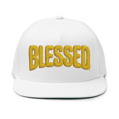 Blessed Flat Bill Cap - Stylish Embroidered Snapback Hat for Casual Wear, Gift Idea for Birthdays, Graduations, Holidays, Sports