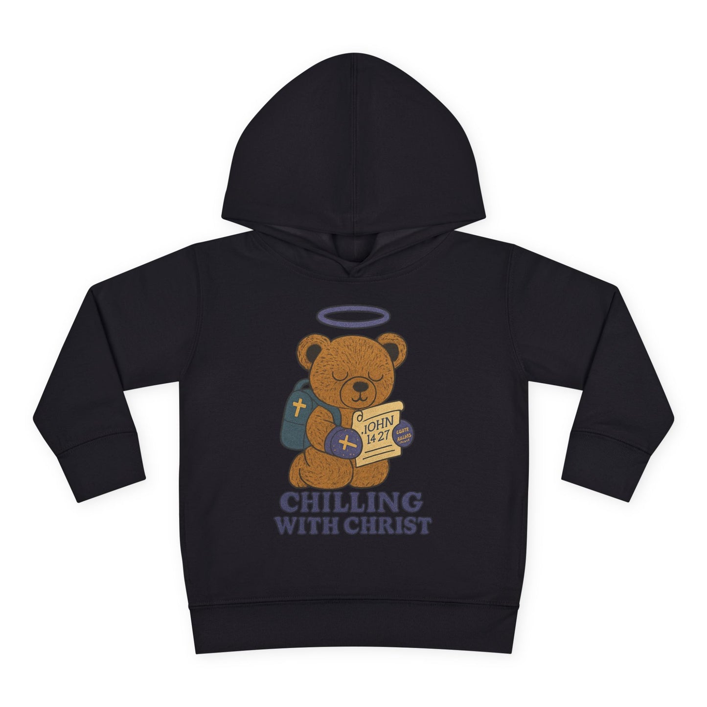 Toddler Fleece Hoodie with Chilling Bear Design - Cute, Comfy, Great for Kids, Winter Wear, Holiday Gift