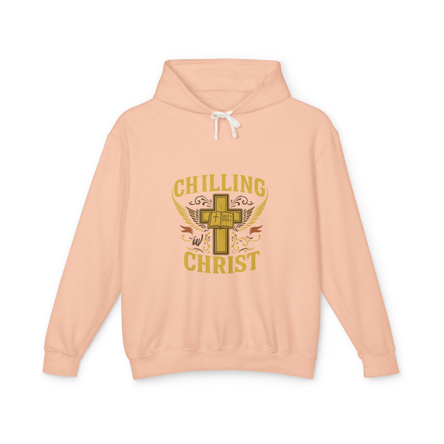Chilling Christ Hooded Sweatshirt, Unisex Lightweight Hoodie, Christian Apparel, Faith-Based Gift, Casual Religious Wear
