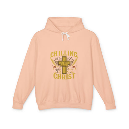 Chilling Christ Hooded Sweatshirt, Unisex Lightweight Hoodie, Christian Apparel, Faith-Based Gift, Casual Religious Wear