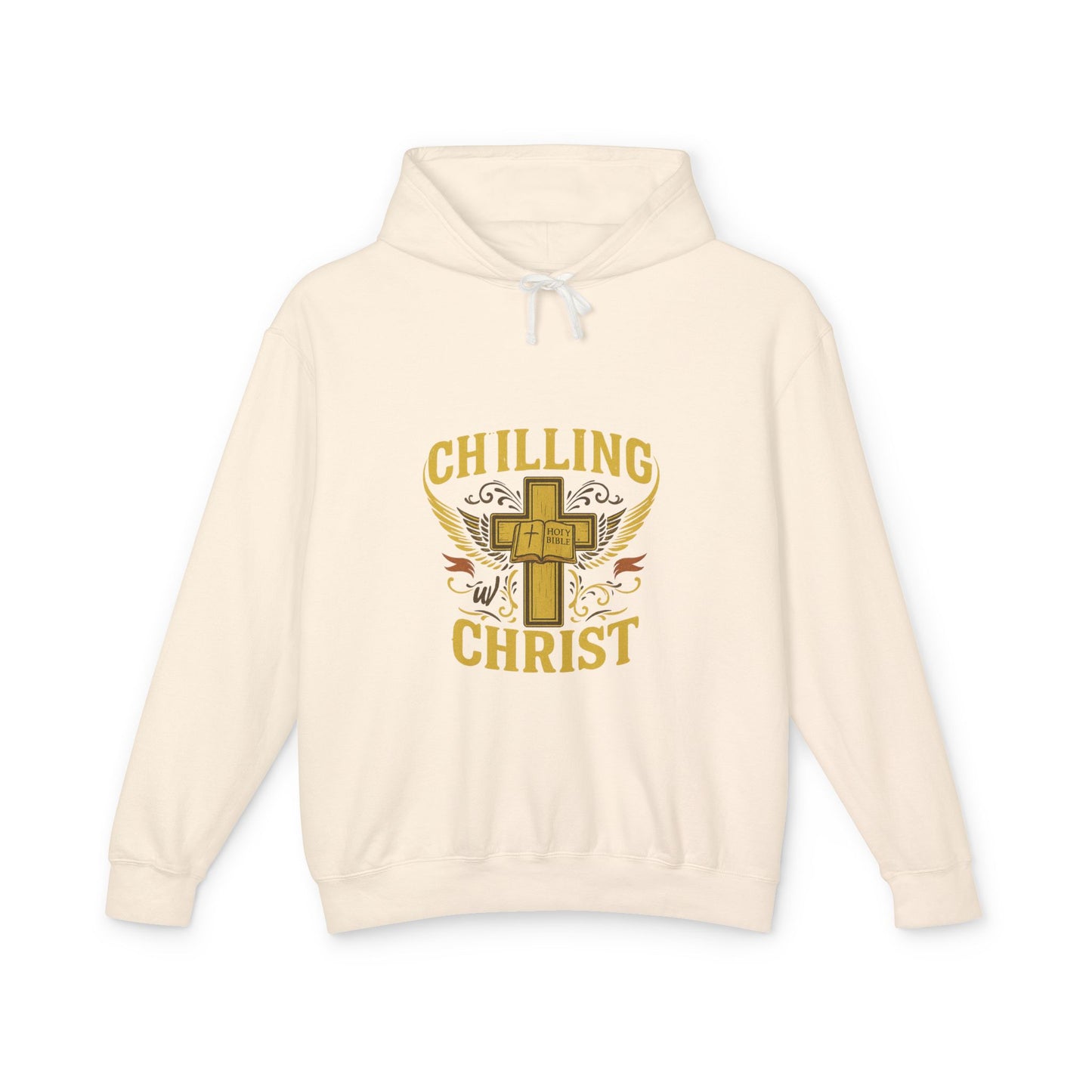 Chilling Christ Hooded Sweatshirt, Unisex Lightweight Hoodie, Christian Apparel, Faith-Based Gift, Casual Religious Wear