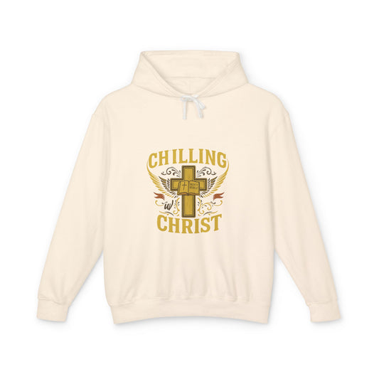 Chilling Christ Hooded Sweatshirt, Unisex Lightweight Hoodie, Christian Apparel, Faith-Based Gift, Casual Religious Wear
