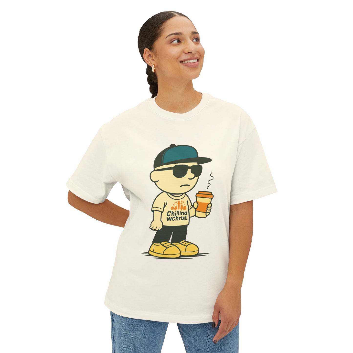 Cool Character Relaxed Tee, Unisex Graphic Shirt, Oversized Casual Wear, Streetwear Style, Funny Gift