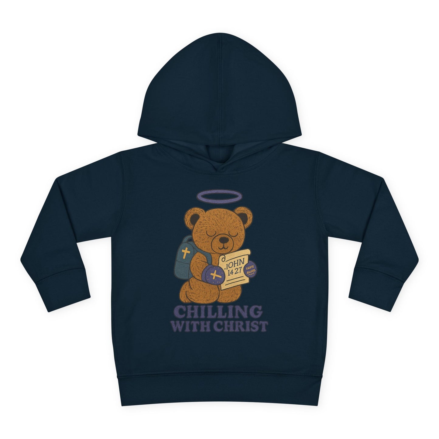 Toddler Fleece Hoodie with Chilling Bear Design - Cute, Comfy, Great for Kids, Winter Wear, Holiday Gift
