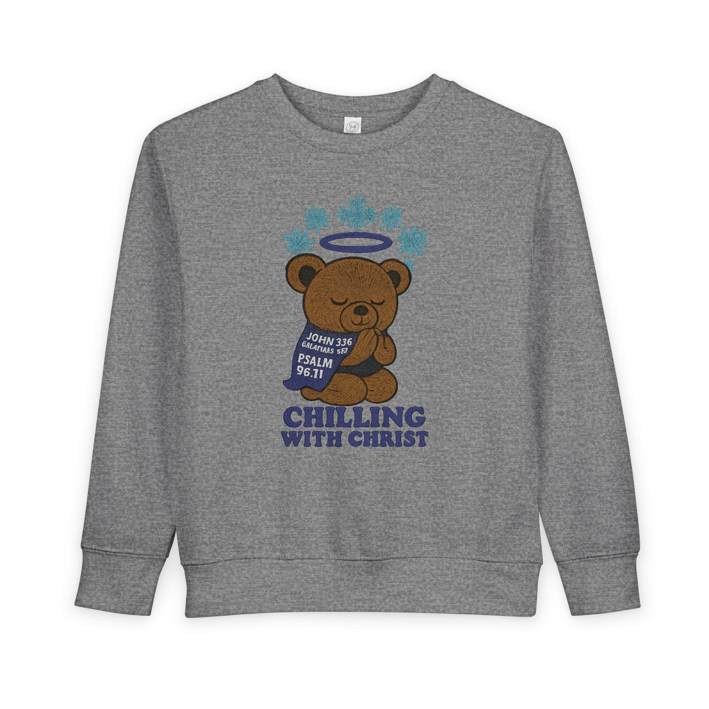 Toddler Christian Sweatshirt with Bear Design, Cute Kids Birthday Gift, Cozy Religious Apparel for Toddlers, Perfect for Christmas, Baptism