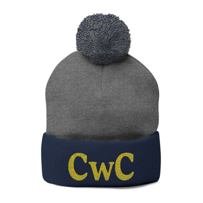 Embroidered Pom-Pom Knit Cap — Custom Monogram CwC, Cozy Winter Beanie