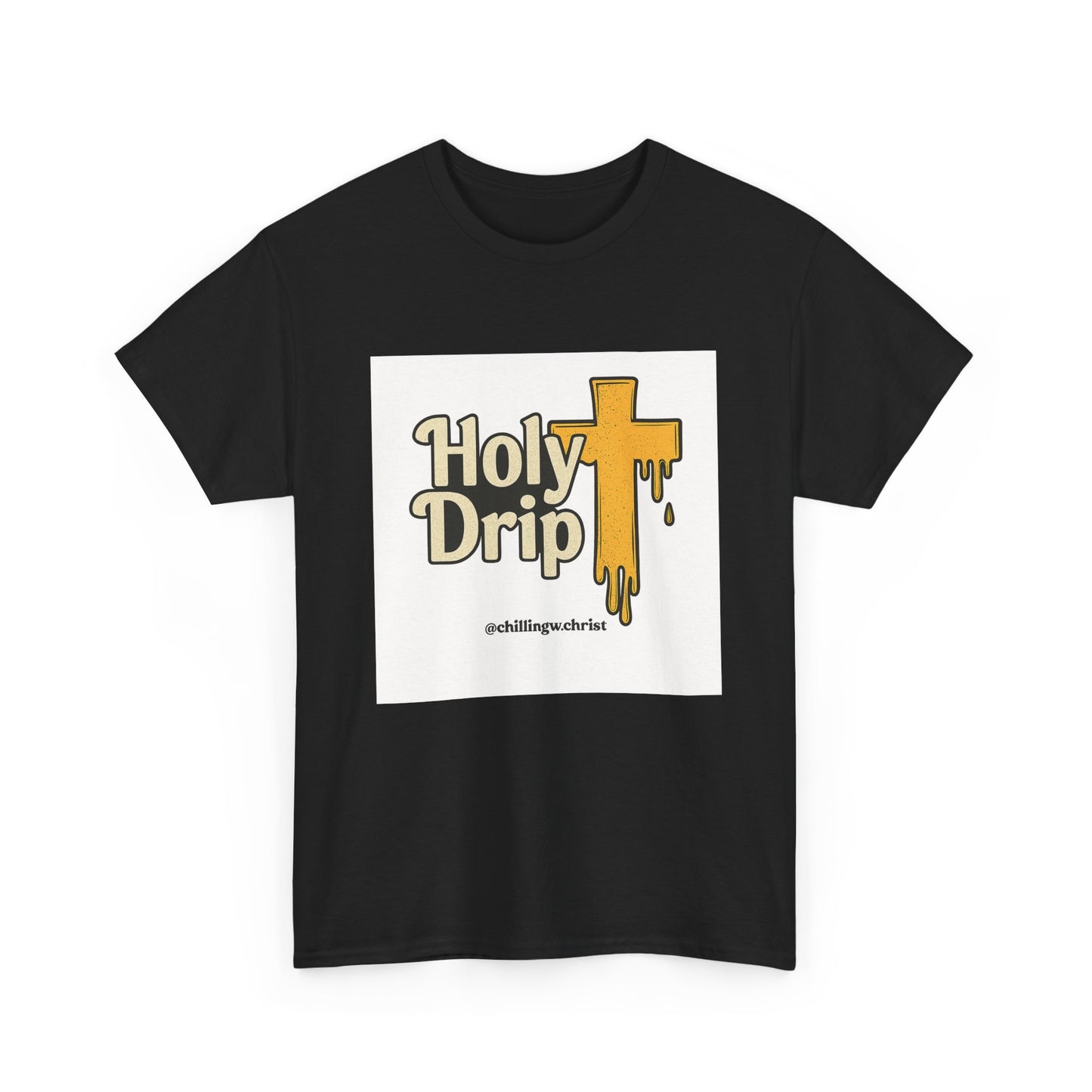 Holy Drip Unisex Heavy Cotton Tee, Funny Graphic Shirt, Christian Humor Gift, Trendy Casual Wear, Unique Religious Tee