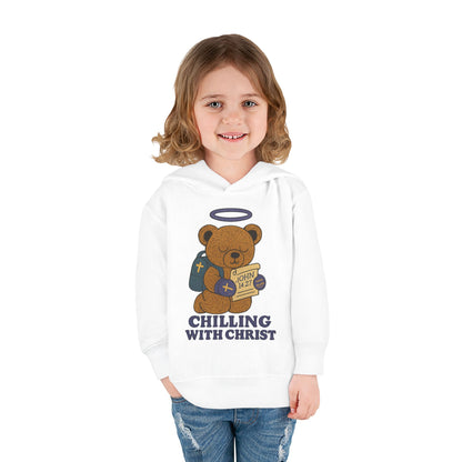 Toddler Fleece Hoodie with Chilling Bear Design - Cute, Comfy, Great for Kids, Winter Wear, Holiday Gift