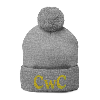 Embroidered Pom-Pom Knit Cap — Custom Monogram CwC, Cozy Winter Beanie
