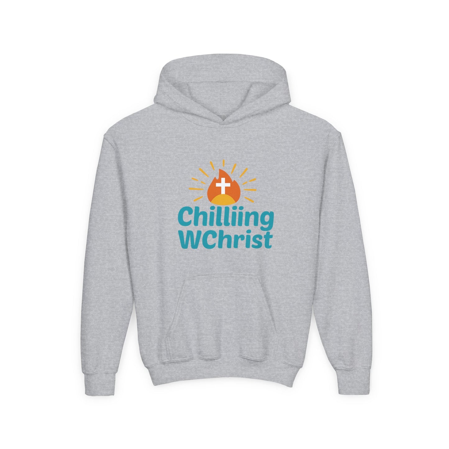 Youth Christian Hoodie - Chilling with Christ Sweatshirt - Faith Apparel, Religious Gift, Inspirational Clothing, Cozy Hooded Sweatshirt