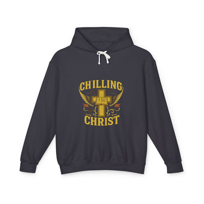 Chilling Christ Hooded Sweatshirt, Unisex Lightweight Hoodie, Christian Apparel, Faith-Based Gift, Casual Religious Wear