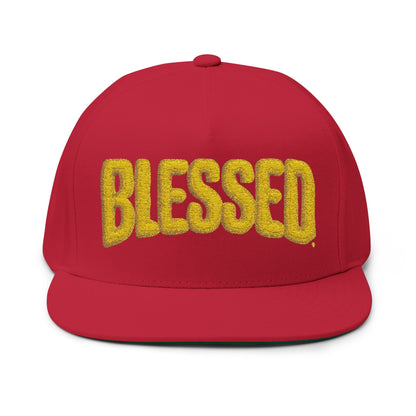 Blessed Flat Bill Cap - Stylish Embroidered Snapback Hat for Casual Wear, Gift Idea for Birthdays, Graduations, Holidays, Sports
