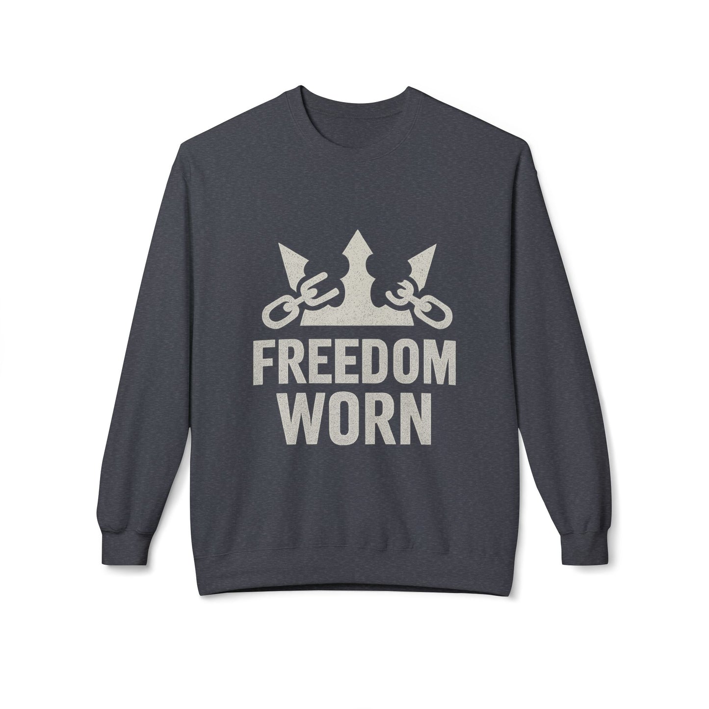 Freedom Worn Crewneck Sweatshirt - Cozy Unisex Fleece, Perfect for Casual Wear, Gift Ideas, Birthdays, Freedom Celebrations, [...]