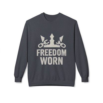 Freedom Worn Crewneck Sweatshirt - Cozy Unisex Fleece, Perfect for Casual Wear, Gift Ideas, Birthdays, Freedom Celebrations, [...]