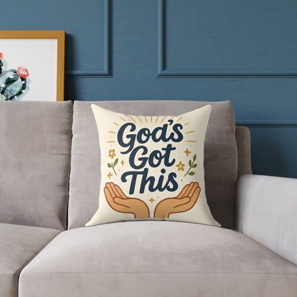 Inspirational Square Poly Canvas Pillow - God's Got This Decor, Motivational Home Accent, Gift for Friends, Inspirational Quote [...]