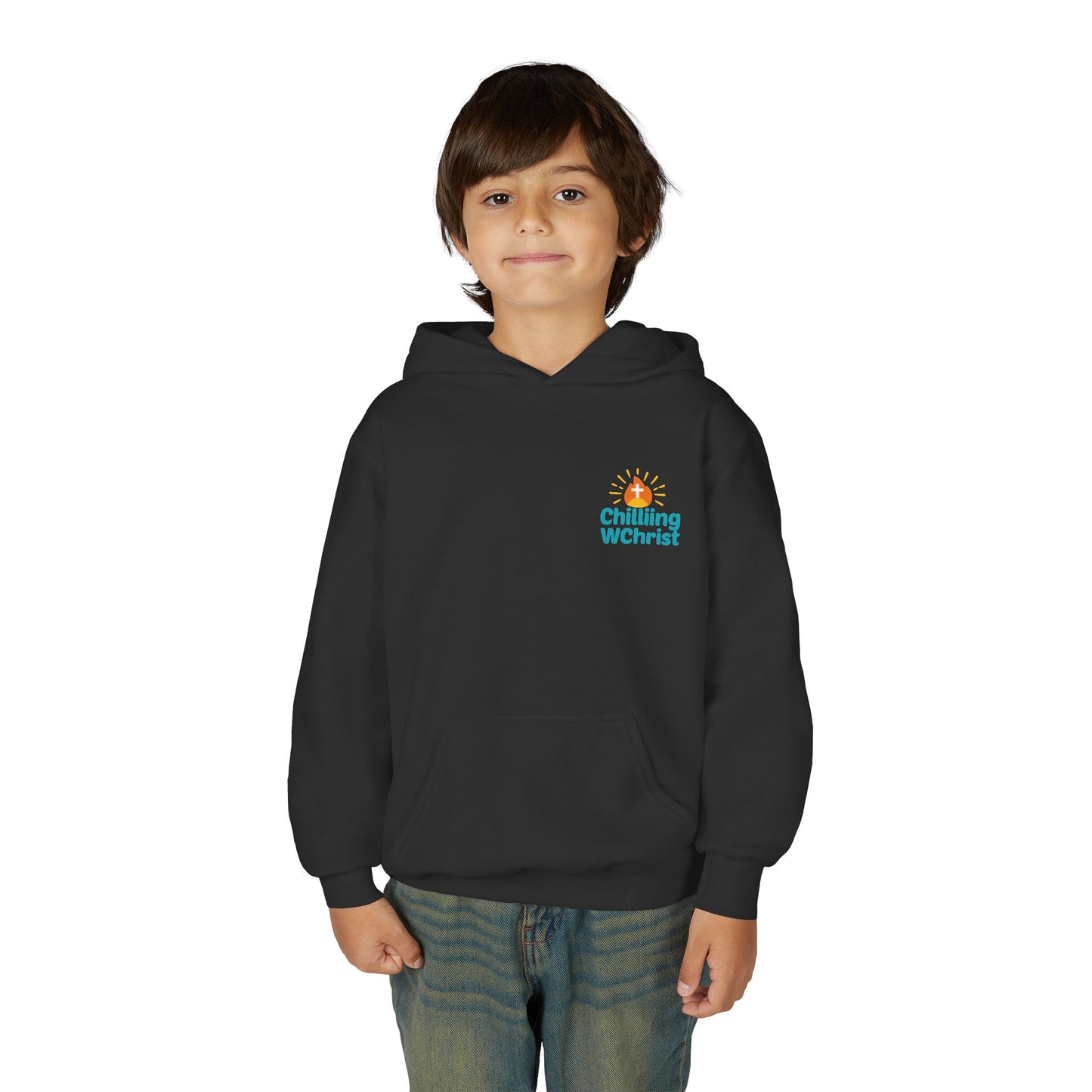 Youth Hooded Sweatshirt with Chilling WChrist Design | Fun and Comfy Apparel for Kids | Perfect for Gifts, Casual Wear