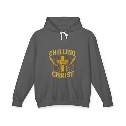 Chilling Christ Hooded Sweatshirt, Unisex Lightweight Hoodie, Christian Apparel, Faith-Based Gift, Casual Religious Wear