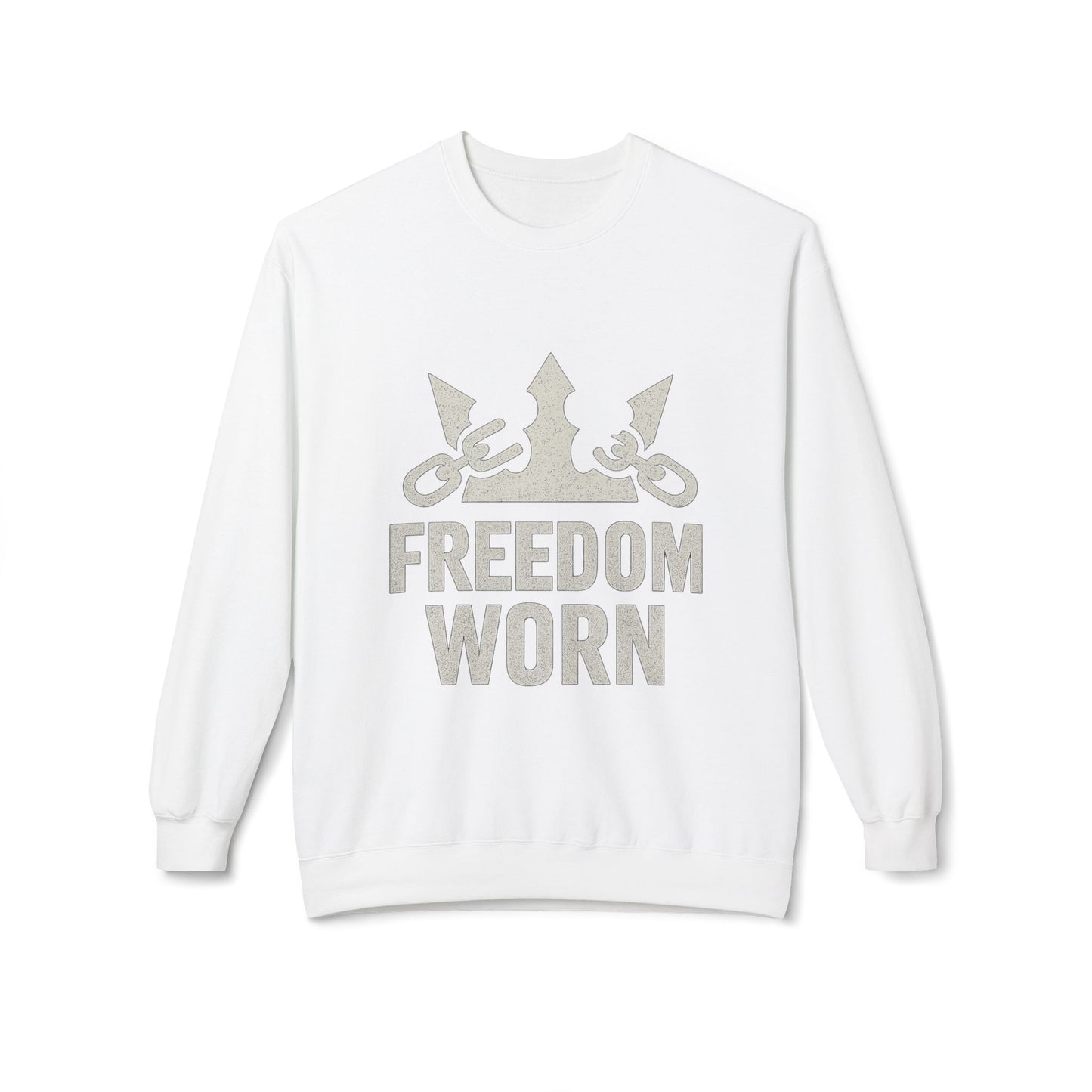 Freedom Worn Crewneck Sweatshirt - Cozy Unisex Fleece, Perfect for Casual Wear, Gift Ideas, Birthdays, Freedom Celebrations, [...]