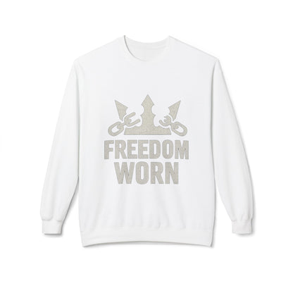 Freedom Worn Crewneck Sweatshirt - Cozy Unisex Fleece, Perfect for Casual Wear, Gift Ideas, Birthdays, Freedom Celebrations, [...]
