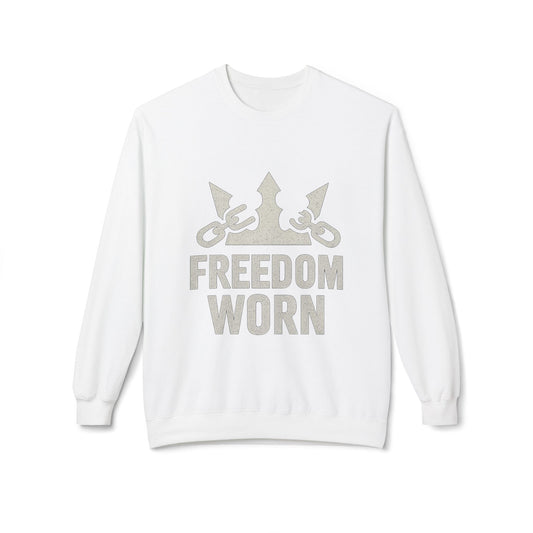 Freedom Worn Crewneck Sweatshirt - Cozy Unisex Fleece, Perfect for Casual Wear, Gift Ideas, Birthdays, Freedom Celebrations, [...]